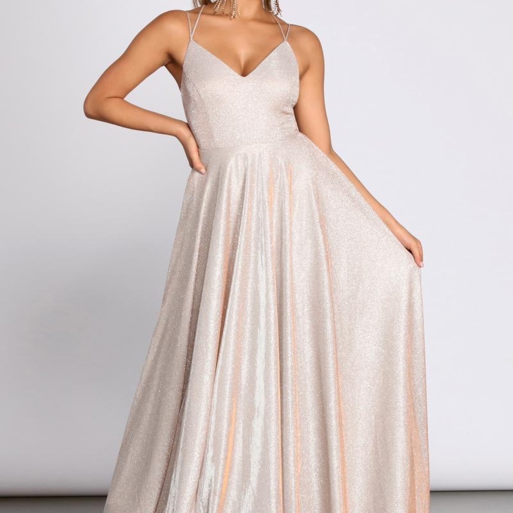 WINDSOR- ELANA GLITTER A LINE DRESS